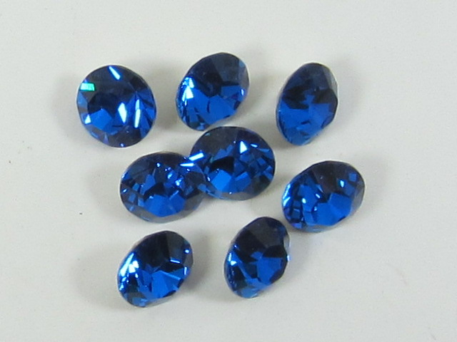 pp14 (2.0-2.1mm) 1 Gross CAPRI BLUE POINTED BACK European Rhinestones
